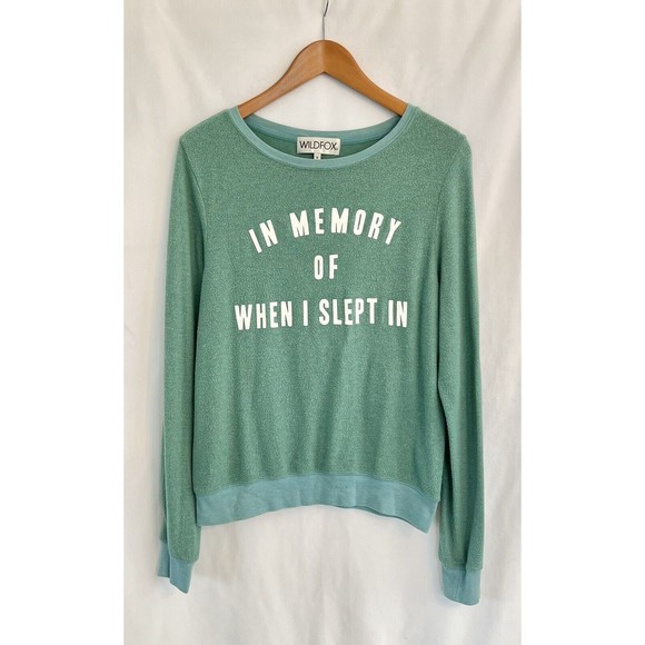 Wildfox In Memory Of When I Used To Sleep In Sweatshirt - Picture 1 of 7